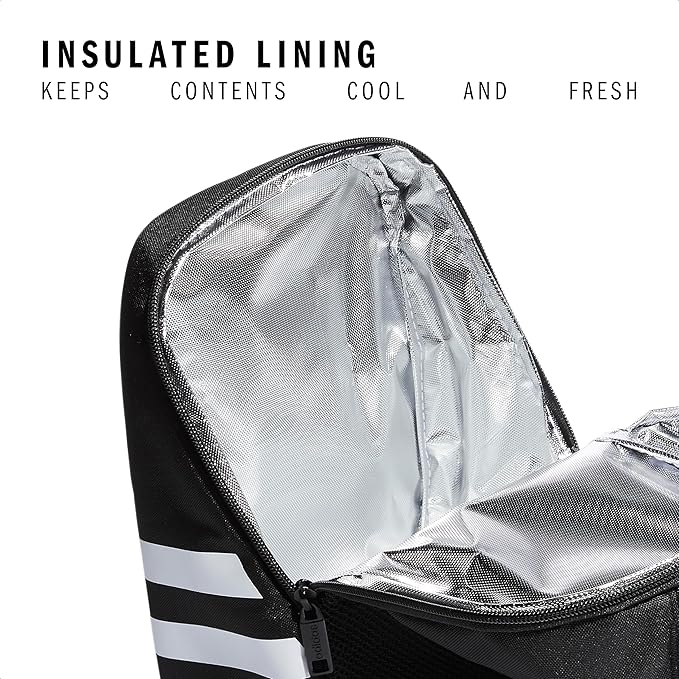adidas Unisex Santiago Lunch Bag Cooler for Women and Men, Insulated Food Container Box with Mesh Pocket