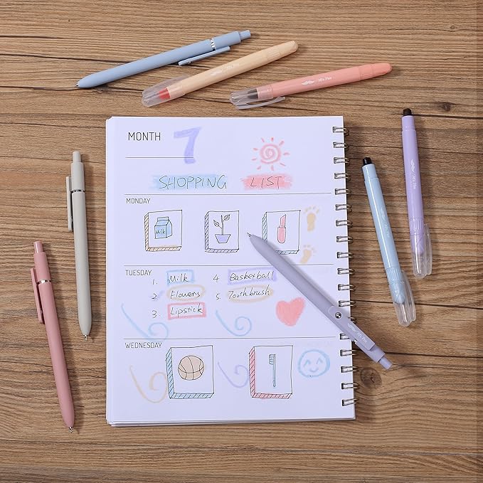Mr. Pen- Gel Highlighters and Pens, 8 Pack, Pastel Barrel, No Bleed Through, Bible Journaling Kit