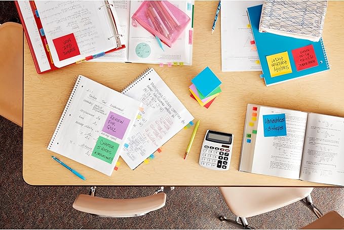 Post-it Super Sticky Notes, 5 Sticky Note Pads, 3 x 3 in., Ideal for Organization in Your Dorm, Home or Office, Single Color Packs Collection, Purple Iris
