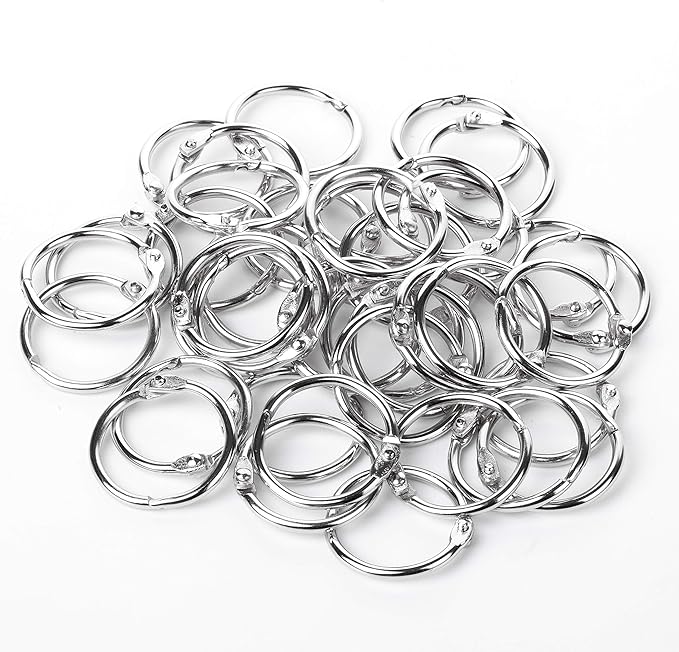 Mr. Pen- Loose Leaf Binder Ring, 40 Pack, Binder Rings 1 Inch, Metal Rings for Index Cards