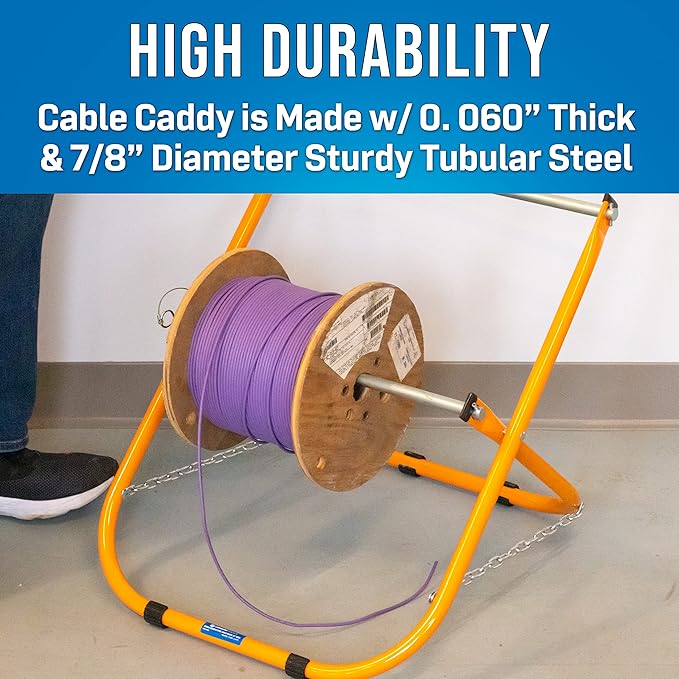 Jonard Tools CC-5442 Double Decker High Durability Steel Cable Caddy, Holds Up to Two 12" Diameter Cable Reels and 100 lb Capacity