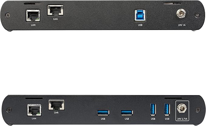 StarTech.com 4-Port USB 3.0 Extender Hub with 1x Gigabit Ethernet Port Extension Over Single Cat6a/Cat7 Cable (RJ45) - 330ft (100m) - USB Extender Kit (USB-A) - 5Gbps USB 3.2/3.1 Gen 1 (USB3004EXT2)