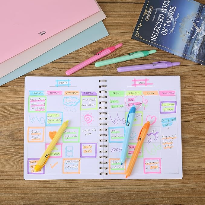 Mr. Pen- Colorful Highlighters Set, 6 Pack, Assorted Colors, Retractable Colored Bible Markers