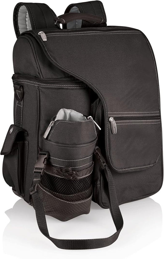 ONIVA Picnic Time Turismo Backpack Cooler With Water Bottle Carrier, Soft Cooler Travel Bag (Black)
