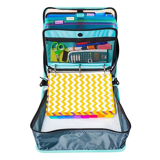 Case-it Iridescent Go Tab Zipper, 2" O-Ring with Removeable 5-Color tabbes, Expanding File Folder and Shoulder Strap and Handle, PS-440-VC-C, Iridescent
