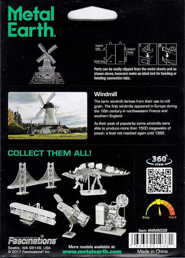 Metal Earth Windmill 3D Metal Model Kit Fascinations