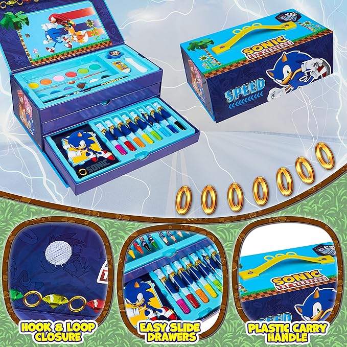 SONIC THE HEDGEHOG Colored Pencils Art Supplies Kids Drawing Kit School Supplies Set Coloring Painting Drawing Pencils Crayons Gifts for Boys