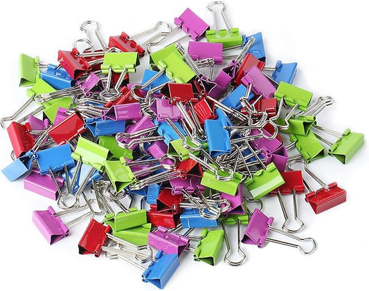 Mr. Pen- Binder Clips, 100 pcs, 0.75", Small Size, Colored Binder Paper Clips, Bulk Paper Clamps for Office Supplies, Home, School, Business, Document Organizing