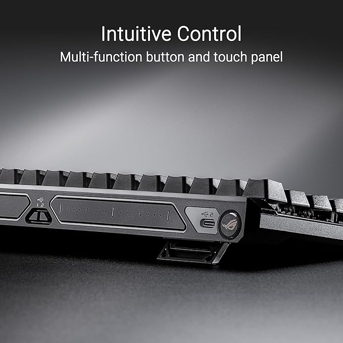 ASUS ROG Falchion Ace HFX Hall Effect Gaming Keyboard – 65% TKL, Dual USB-C, Magnetic Switches, Rapid Trigger, Speed Tap, 8000 Hz Polling, Touch Panel, Portable, Protective Cover, PBT Keycaps - Black