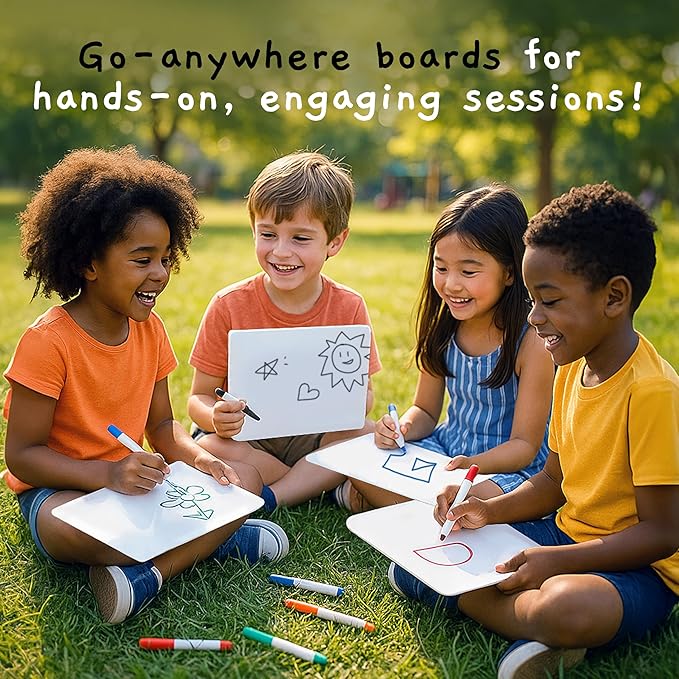 25 Pack Small White Boards for Students - Double Sided Dry Erase Boards 9 x 12 in - Mini Whiteboard Set for Classroom or Home Use - Portable White Board Bulk for Kids and Teachers