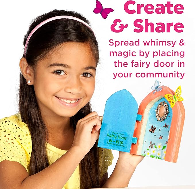 Creativity for Kids Butterfly Fairy Door Kit - Painting Arts and Crafts for Kids, Creative Gifts for Girls and Boys (Ages 6+)