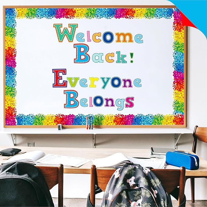 336 PCS Alphabet Combo Set, Large Size Block Letter Uppercase/Lowercase Letters, Numbers & Punctuation, Accents Cutouts for Classroom School Home Room Chalkboard Bulletin Board