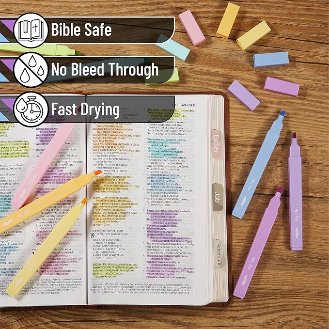Mr. Pen- Aesthetic Highlighters, 8 Pcs, Chisel Tip, Pastel Candy Colors, Cute Assorted Colors, Bible Highlighters and Pens No Bleed for Bible Pages (Pack of 2)