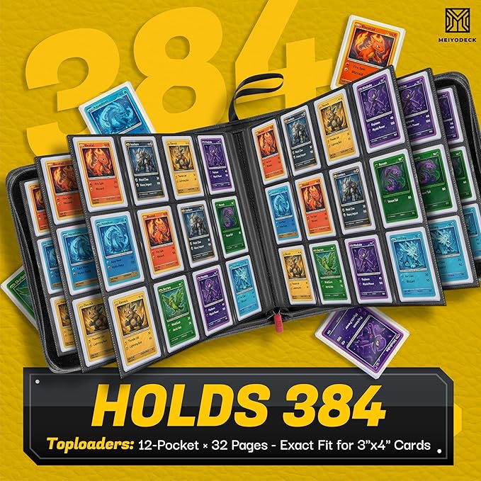 Toploader Binder | Holds 384 Toploaders | 12-Pocket | Ringless Double-Sided Pockets | Includes Collector Tweezers & Gloves | Premium Top Loader Binder for Trading Cards, Pokemon, Yu-Gi-Oh & TCG