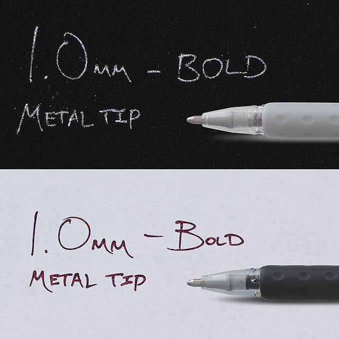 Pentel Sparkle Pop Metallic Gel Pen, (1.0mm) Bold Line, Gold, Box of 12 Pens (K91-DX)