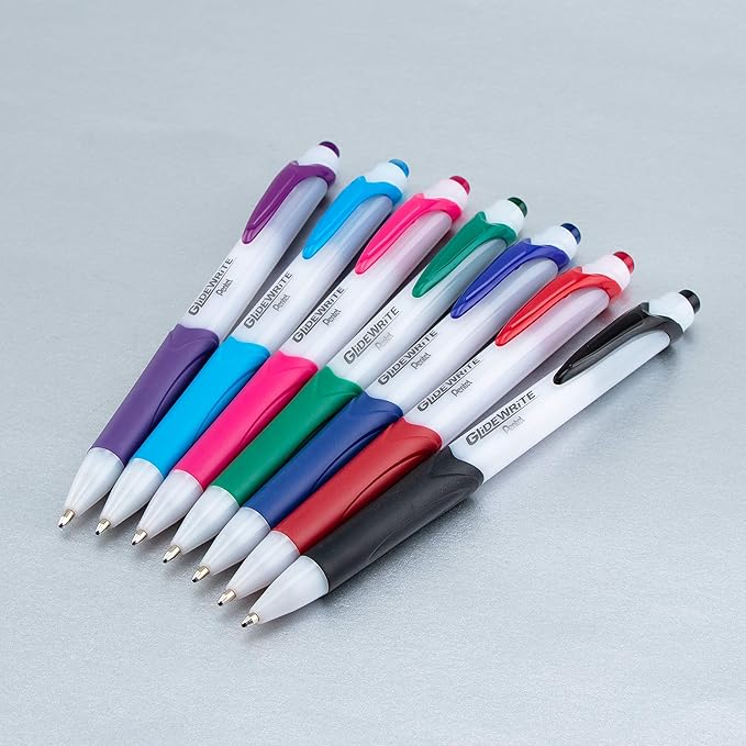 Pentel GlideWrite Ballpoint Pen with TechnIFlo Ink, (1.0mm) Medium Line, Black, Box of 12 (BX910-A)