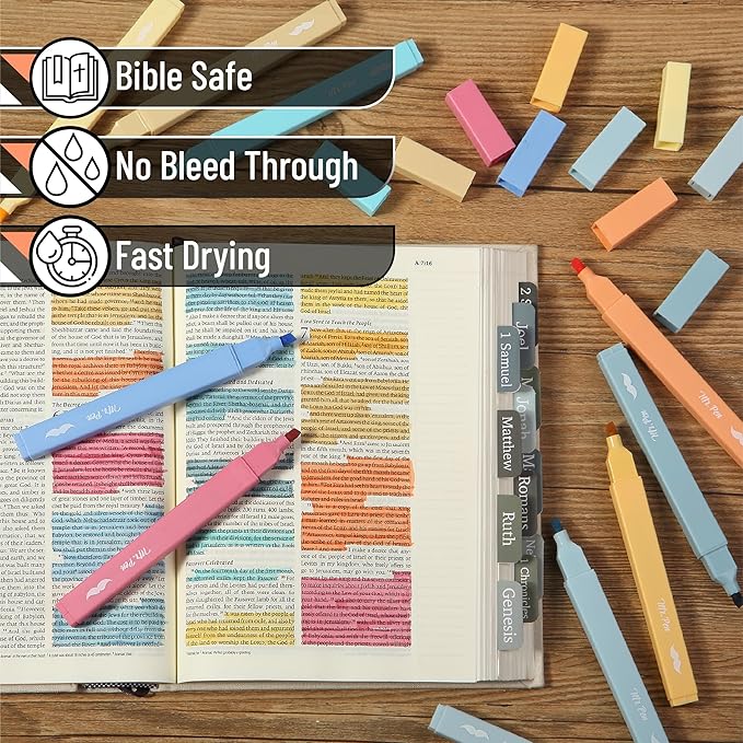 Mr. Pen- Aesthetic Bible Highlighters No Bleed Through, 10 Pack, Pastel Colors, Cute Highlighter for Journaling Supplies and School Accessories, Bible Highlighters and Pens No Bleed