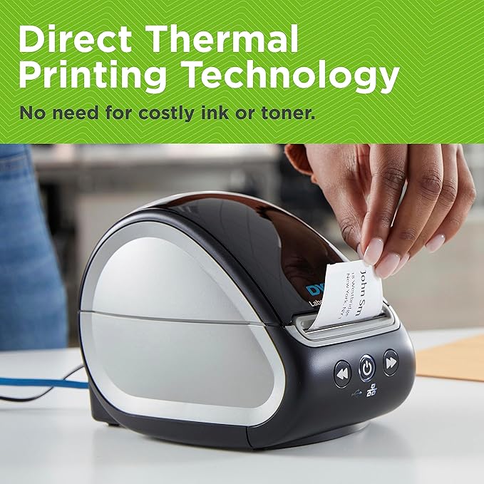 DYMO LabelWriter 550 Turbo Label Printer, High-Speed Direct Thermal Printing, Automatic Label Recognition, Prints Variety of Label Types Through USB or LAN Network Connectivity - Fast, Efficient