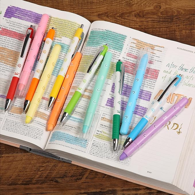 Mr. Pen- Bible Highlighters and Pens No Bleed, 12 Pack, Gel Highlighters, Bible Pens No Bleed Through