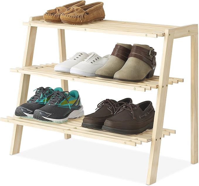 Whitmor 3-Tier Wood Shoe Shelves