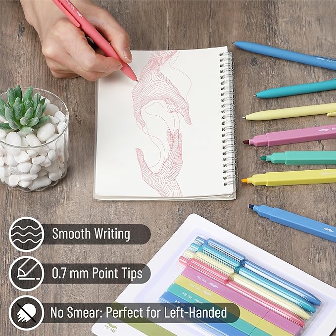 Mr. Pen- Bible Highlighters and Pens No Bleed, 8 Pack, Colorful Bible Pens and Highlighters No Bleed