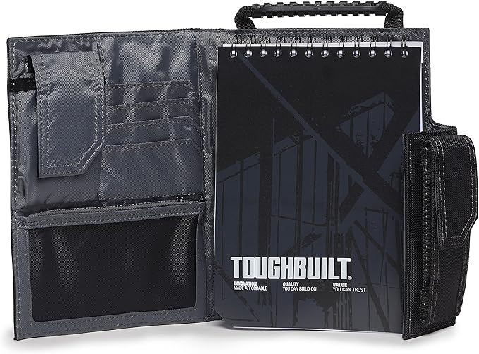 ToughBuilt - Tool Belt Pouch, Organizer with Multi-Purpose Storage, Accessory Organization & Notebook Holder