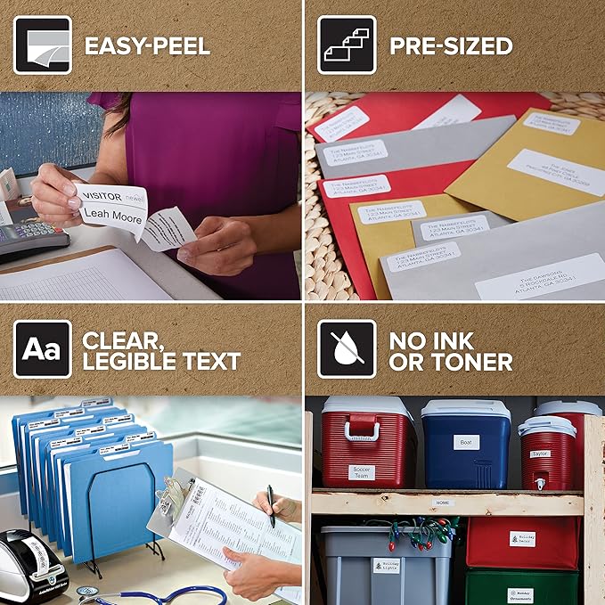 DYMO LW Durable Labels for LabelWriter Label Printers, White Poly, 1” x 2-1/8”, 1 Roll of 160