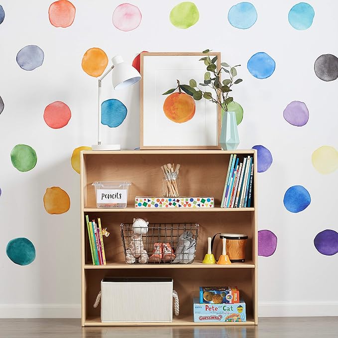 ECR4Kids Streamline 3-Shelf Storage Cabinet, 36in, Kid's Bookshelf, Natural