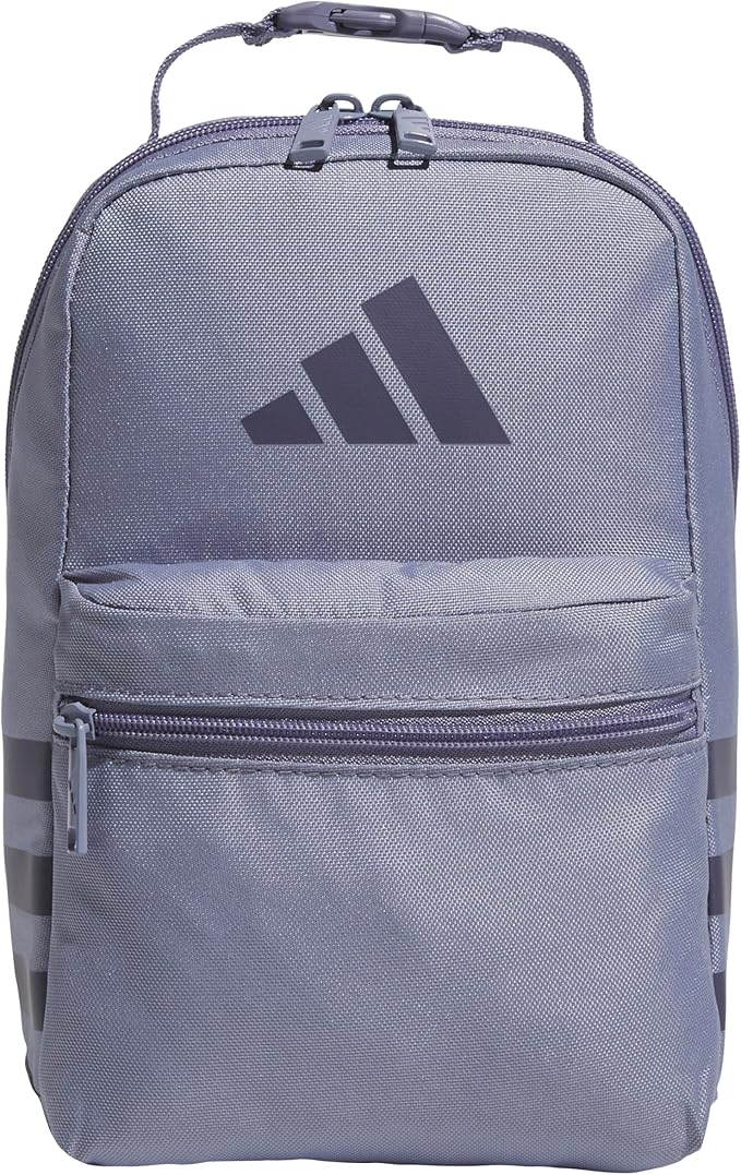 adidas Santiago Lunch Bag Cooler for Women and Men, Insulated Food Container Box with Mesh Pocket, Silver Violet Purple/Preloved Violet/3.0, One Size