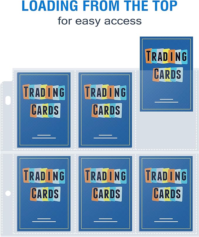 120 Pack 9 Pocket Page Protectors, Sooez Double Sided Trading Card Sleeves for 3 Ring Binder, Baseball Cards Holder, Protective Pages Sheets for Binders Album, Fit for Collectible Games, Sports Cards