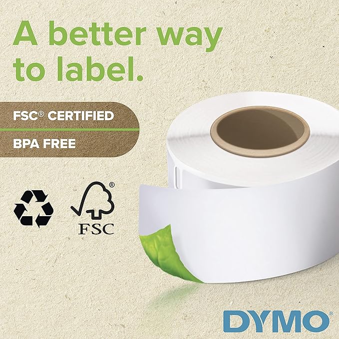 DYMO Authentic LW 2-Up Price Tag Labels, DYMO Labels for LabelWriter Label Printers, 3/8" x 3/4", 1 Roll of 1500 (Pack of 10)