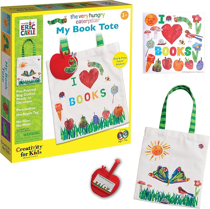 Creativity for Kids The Very Hungry Caterpillar: My Book Tote - Create a DIY Canvas Book Bag from The World of Eric Carle Books, Preschool Crafts for Toddlers (Ages 3+)