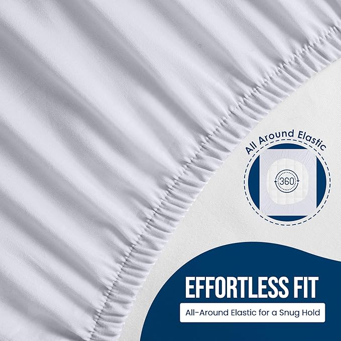 Utopia Bedding Waterproof Mattress Protector California King Size 2 Pack, Premium 200 GSM Terry Mattress Cover, Soft & Breathable Bed Cover, Fitted Sheet Style with Stretchable Deep Pocket 17" (White)
