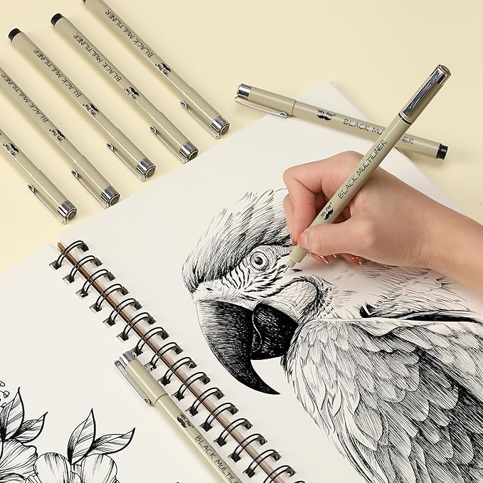 Mr. Pen- Drawing Pens for Artists, 0.25mm, 8Pack, Black, Artist pens, Micro Pens for Drawing, Ink Pens for Drawing, Sketch Pens, Micro Pen, Fineliner Pens, Bible Journaling Pens, Fine Point, Bible Pen