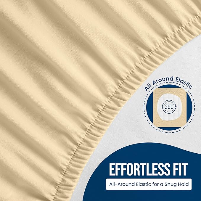 Utopia Bedding Waterproof Mattress Protector King Size, Premium 200 GSM Terry Mattress Cover, Soft & Breathable Bed Cover, Fitted Sheet Style with Stretchable Deep Pockets 17" (Beige)