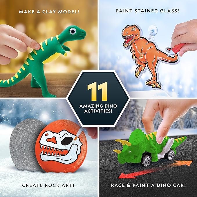 NATIONAL GEOGRAPHIC 2026 Dinosaur Advent Calendar - Countdown Calendar with 24 Dino Activities & Figures, Paint A Dinosaur Racer, Create a Clay T. Rex, Excavate a Dino Tooth Replica & More