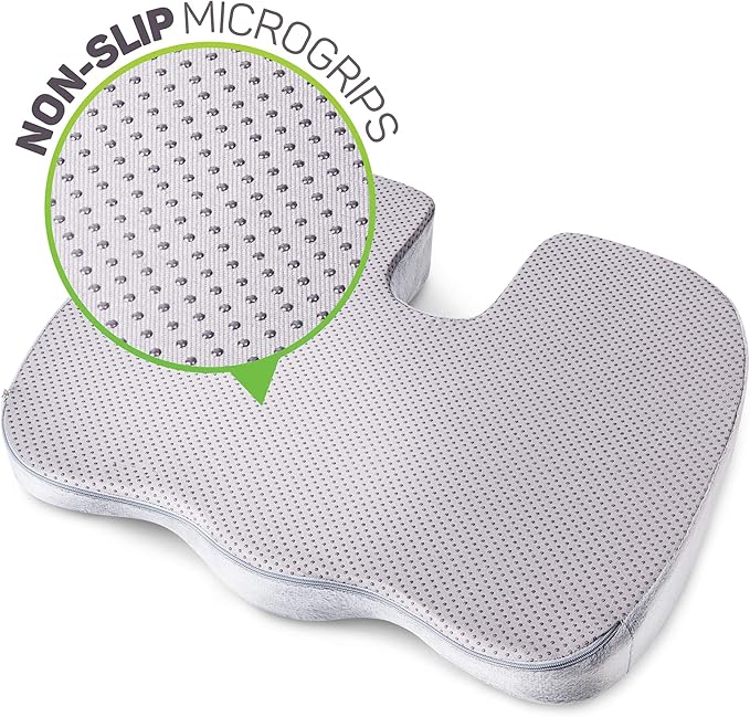 Seat Cushion for Desk Chair - Back Pain, Tailbone Relief, Coccyx, Butt, Hip Support - Ergonomic Office Chair Sciatica Car Pillow