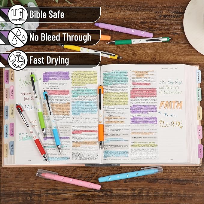 Mr. Pen- Bible Highlighters and Pens No Bleed, 12 Pack, Gel Highlighters, Bible Pens No Bleed Through
