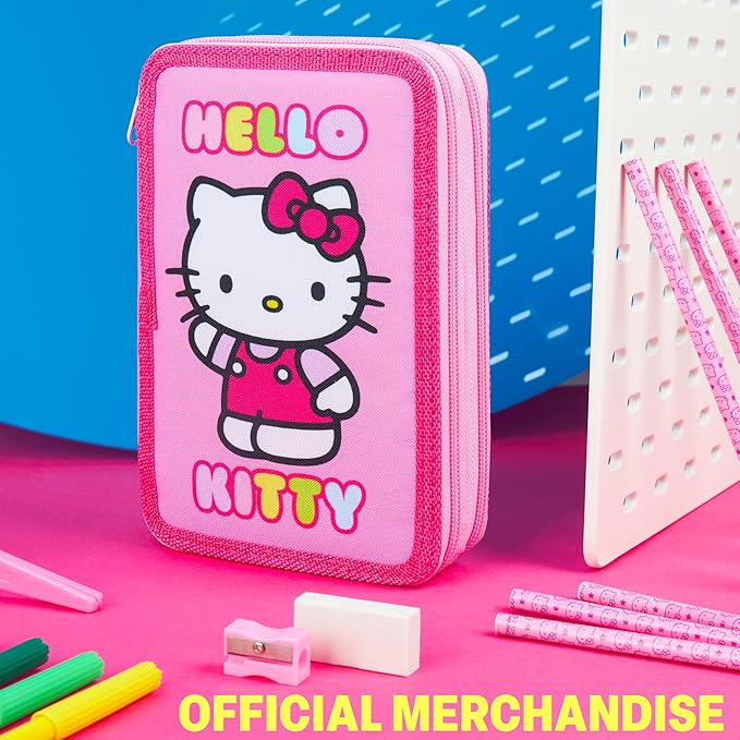 Hello Kitty Sanrio Pencil Case Kids Colored Pencils Markers Kawaii Kuromi Stationery Gifts for Kids (Multi Hello Kitty)