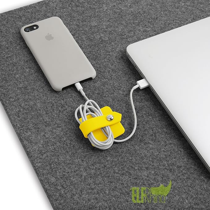 Portable Electronic Device Cover Cord Organizer for Earphones, Yellow