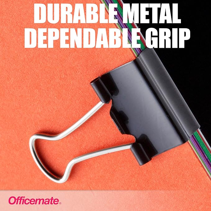 Officemate Small Binder Clips, Black, 12 Boxes of 1 Dozen Each (144 Total) (99020)
