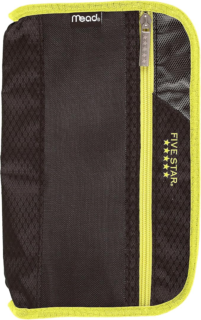 Xpanz Zipper Carrying Case, Pouch for Pencil, Pen, Supplies - Puncture , Black,Gray