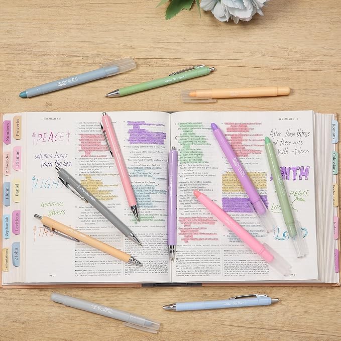 Mr. Pen- Bible Highlighters and Pens No Bleed, 12 Pack, Gel Highlighters, Bible Pens No Bleed Through