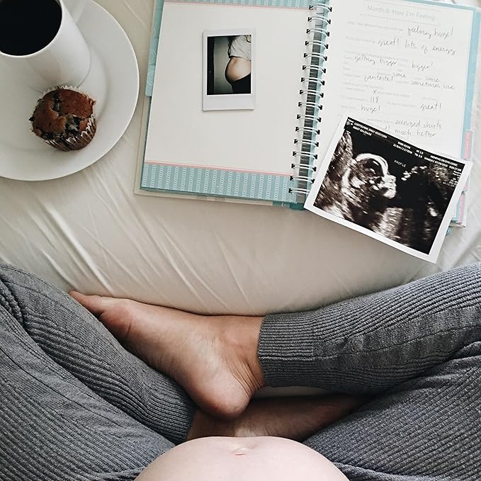 Pearhead My Pregnancy Journal, Pregnancy Memory Book with 7 Baby Keepsake Pockets, Photo Pages, Capture Every Milestone of Your Pregnancy, Gift for New Mom