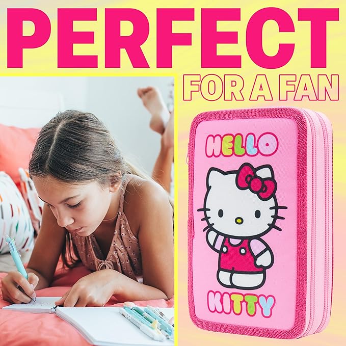 Hello Kitty Sanrio Pencil Case Kids Colored Pencils Markers Kawaii Kuromi Stationery Gifts for Kids (Multi Hello Kitty)