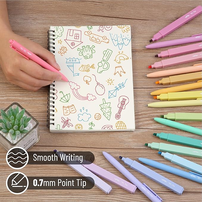 Mr. Pen- Aesthetic Highlighters and Gel Pens, 20 Pack, Colorful Bible Highlighters No Bleed, Colorful Ink Gel Pens