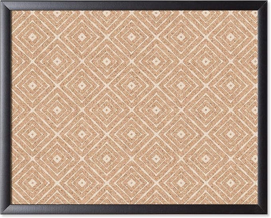 U Brands Fashion Cork Bulletin Board, 16" x 20" Inches, Black Wood Frame