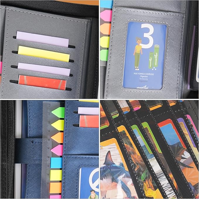 Wonderpool Card Binder A5 Album Zippered 4-Pocket Trading for 240 Cards - Leather PU Card Holder Collection Storage Folder, Side-Loading for Photo Pokemon, MTG, TCG, Yugioh, Sports Cards (Grey)