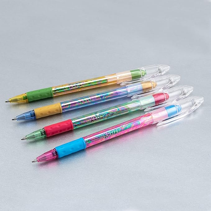 Pentel Krazy POP Beauty Beauty Iridescent Gel Pen, (1.0mm) Bold Line, Assorted Ink, Pack of 4 (K91BP4M3)