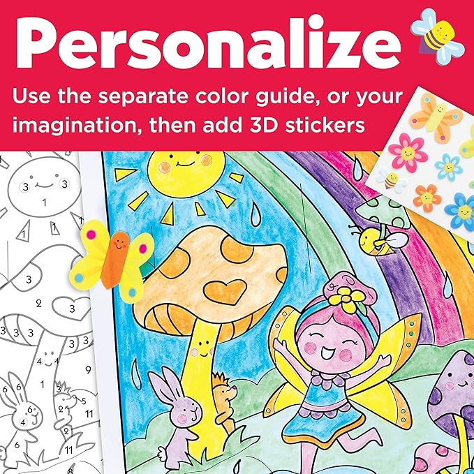Faber-Castell Paint by Number Fairy Friends Pets - Kids Watercolor Fairies Toys (Ages 6+)